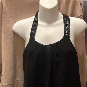 Sweet Journey Black Semi Sheer Racerback Tank
